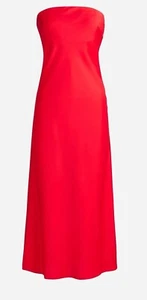 J. Crew Collection $ 368 ROT Glanz Charmeuse Gwyneth trägerloses Slipperkleid -18 - Bild 1 von 9