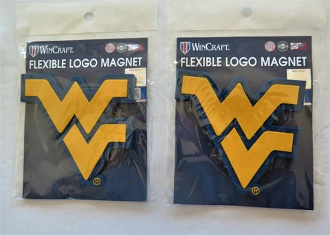 LOT OF TWO (2) WEST VIRGINIA MOUNTAINEERS, FLEXIBLE MAGNETS FROM WINCRAFT Cover
