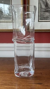 LARGE SIMON PEARCE  TWISTED WOODBURY  SQUARE VASE 13" SIGNED - Picture 1 of 7
