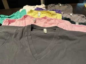 American Apparel Unisex Fine Jersey V-Neck Tee Size Large - Picture 1 of 4