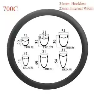 Ultralight 700C Carbon Road Bike Rims 31mm Width 54mm Depth Tubeless Disc Brake - Picture 1 of 2
