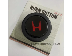 HONDA H LOGO RED BODY ALL BLACK MOMO HORN PUSH BUTTON - Picture 1 of 6