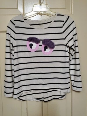 Arizona jean co 10/12 Sweater Black/White Stripe Fluffy Eyebrows High/Low - Image 1 of 4