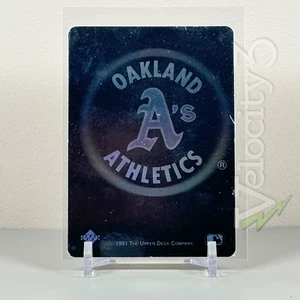 Carta adesiva Upper Deck MLB 1991: logo squadra Oakland Athletics | ologramma - Foto 1 di 2