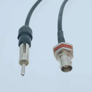 BNC jack bulkhead to DIN Car radio AM/FM Aerial antenna RG58 20cm Adapter Cable - Picture 1 of 1