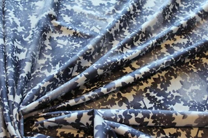 Jersey 3,30€/m² BIO-Baumwolle weiß, blau mit Blumen Meterpreis A17 - Bild 1 von 3