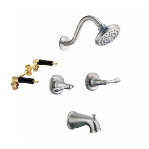Design House Oakmont 2-Handle Satin Nickel Tub & Shower Faucet (Valve Included)