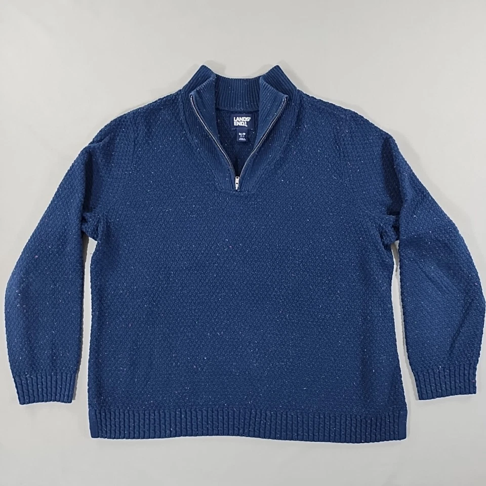 Lands End Pullover Sweater Womens Medium 10/12  Y2K Blue with Speckles - Image 1 of 4