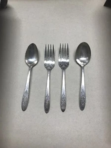 Lot of 4 Vintage Spoons Forks Silver-plated Great Crafting Items Nice Crest - Picture 1 of 5