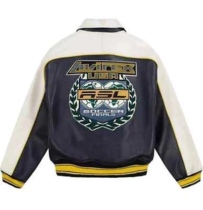 NEW Mens Avirex USA ASL Soccer Limited Edition Emboidered Leather Jacket NWT - Picture 1 of 6