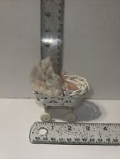 Bassinet  Dollhouse Miniature White Made in West Germany with wheels