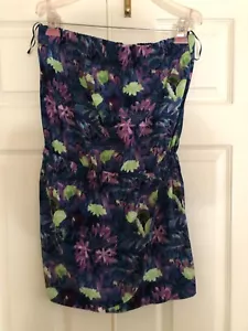 Tuta corta donna BB Dakota taglia M blu limone floreale viola rosa qualità - Foto 1 di 8