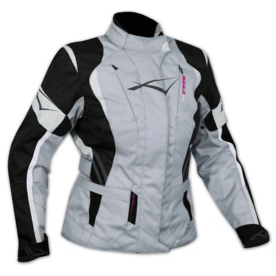 Textil jacke Motorrad Touring Damen Protektoren Thermofutter Wasserdicht Grau - Bild 1 von 3