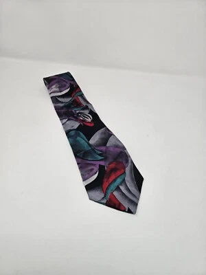 Auténtica corbata vintage Givenchy 100 % seda arte abstracto rojo púrpura gris  Foto 1 de 4