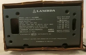 Lambda Dual Output Regulated Power Supply. 110-220 Volt A/C. 105 watts max.  - Picture 1 of 5