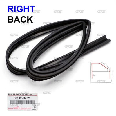 Fits Toyota Camry ACV30 2002 '06 Rear Rh Glass Run Channel Rubber Seal Door - Image 1 of 4