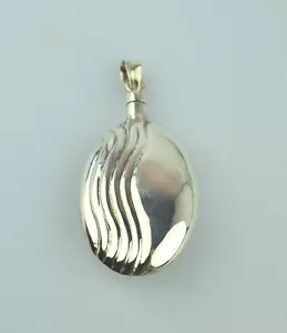 OVALER PARFÜMFLAKON ANHÄNGER AUS STERLINGSILBER MIT WELLIGEM DESIGN - Bild 1 von 5