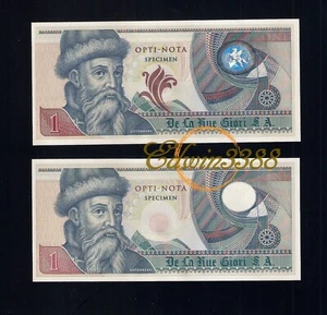 De La Rue Giori S.A., 1986 Opti-Nota Specimen Test Note (UNC) - Picture 1 of 2