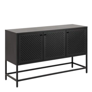 Newcastle 3 Door Raised Sideboard in Matt Black - Picture 1 of 11