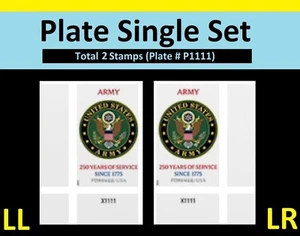 US 6003a Army 250 Years imperf NDC plate single set 2 MNH 2025 - Picture 1 of 1