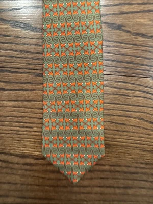 Peter Blair Mens Tie Green With Red Monkey Pattern - Image 1 of 4