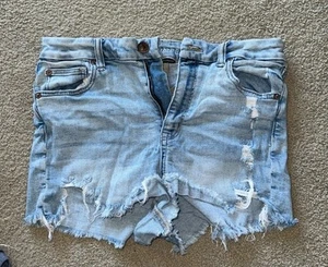 Pantaloncini jeans American Eagle vita alta taglia 10 - Foto 1 di 7