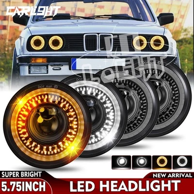 COLIGHT 4PCS 5.75" 5-3/4" LED Headlights Start-up Halo DRL For BMW 325i 528i E30 - Image 1 of 4