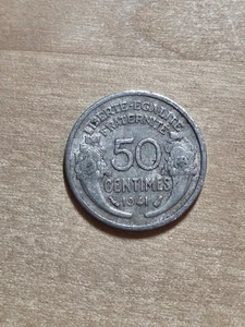 Frankreich 50 Rappen Münze, 1941. KM# 894a, Alu. Marianne's mit phrygischer Mütze. - Bild 1 von 4
