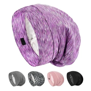 Real Silk Bonnet for Sleeping Hair Wrap Men Women Curly Adjustable Night Cap ... - Picture 1 of 5