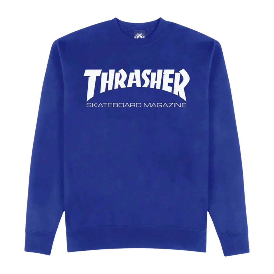 Thrasher Magazine Skate Mag Пуль с круглым вырезом Свитшот Королевский синий - Изображение 1 из 1