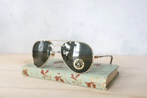 Vintage Piloten Sonnenbrille 80er Jahre Pilot NOS Grunge goldfarben - Bild 1 von 10