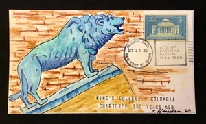 Columbia University event, 250th anniversary, Kate Hayden cachet,  lion mascot - Picture 1 of 1
