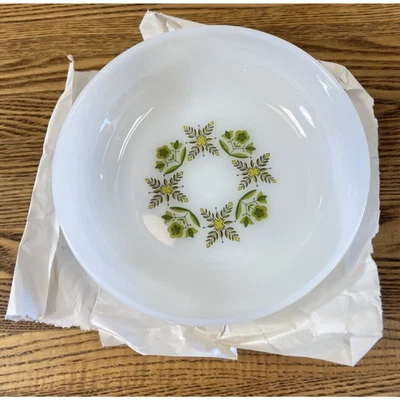 Ensaladera sopa cereal verde prado Anchor Hocking 6,5" diseño floral blanco Foto 1 de 3