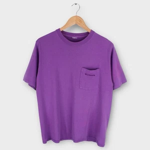Vintage Columbia Mens Pocket T-Shirt 90s Purple Single Stitch Size Medium - Picture 1 of 5