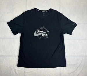 Camiseta Nike Running DRi Fit Para Hombre Grande Miler GX "Stay Lost" Reflectante Negra - Imagen 1 de 4