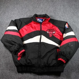 Pro Player Jacket Mens XL Black Red Chicago Bulls Jordan Era 90s Bomber - Picture 1 of 11