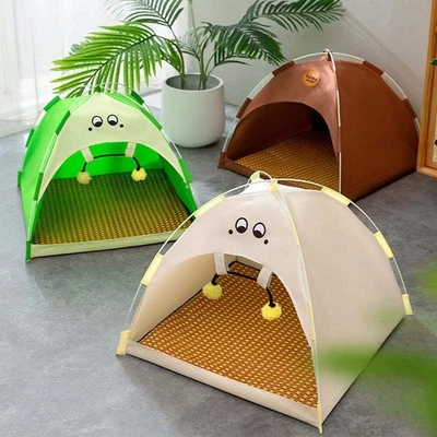 Cooling Pet Tent Cave Outdoor Cat Sleeping House Puppy Bed Foldable Dog Nest - Image 1 of 4