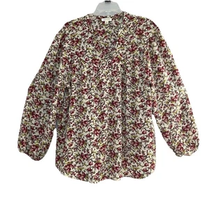 Tamara H. Boho Top Shirt Peasant Blouse Romantic Floral Ditsy Plus Size 1X - Picture 1 of 7