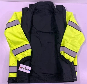 LARGE SPIEWAK WEATHERTECH REVERSABLE DUTY RAIN PARKA JACKET S317V NAVY/YELLOW - Picture 1 of 5