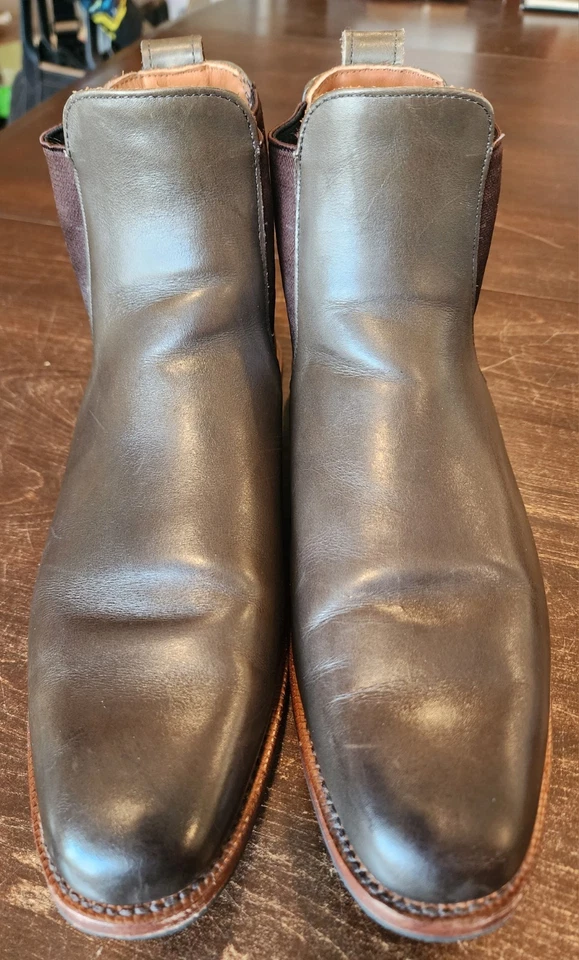 Allen Edmonds Liverpool Cuero Chelsea Botas Para Hombre Talla 9.5 D Verde y Marrón Foto 1 de 4