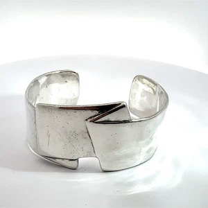 Vintage Sterling Silver Modern Cuff Bracelet Mattie Brown - Picture 1 of 6