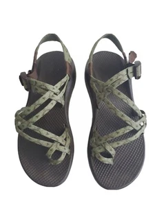 CHACO Z/2 Women's Sandal Size 9 Green Nylon Strappy Toe Ring Vibram Sole - Picture 1 of 10