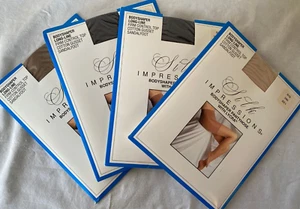 4 PRS..VTG SILK IMPRESSIONS..BODY SHAPER..PANTYHOSE..DIF COLORS..XXL / E..NIP - Picture 1 of 5