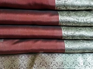  Vintage indischer SEIDENSARI GEWEBTE ARBEIT braune Farbe schöner SEIDENSARI - Bild 1 von 11