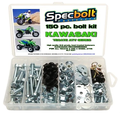 Kit de pernos 150 piezas KAWASAKI KFX TECATE ATV KFX250 KXT250 guardabarros de plástico motor 250 Foto 1 de 4