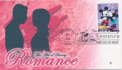 #4025-8 Art of Disney Romance set of 4 Therome cachet First Day covers - Image 1 of 2