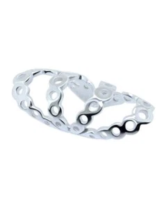 925 Sterling Silver Fake Ear Cuff Shield Clip On Non Piercing Hoop Bubbles - Picture 1 of 3