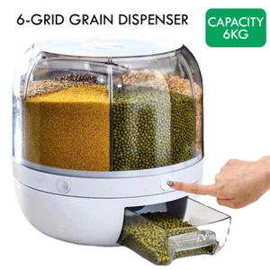 Rotating Grain Case Cereal Dispenser Storage Box Kitchen Food Rice Container - Picture 1 of 11