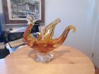 #44 hand-blown glass art figurine of a bird Lorraine rooster  8&quot; in length 6&quot; in
