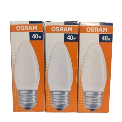 3x OSRAM Classic B Kerzenlampe E27 40W 230V KLAR Kerzen Glühlampe matt dimmbar - Bild 1 von 4
